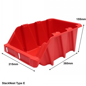 Stack & Nest Plastic Parts Bins Size E 10 Pack